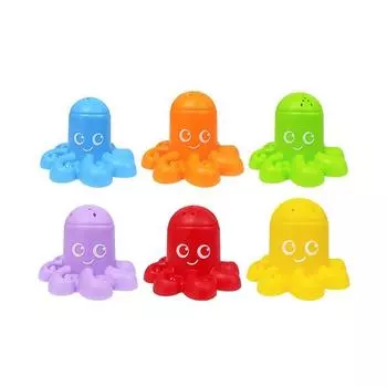 Набор чашек Blumato Octopus, 6р, небесный, оранжевый, салатовый, фиолетовый, красный, желтый, 1 комплект, Корейские детские товары