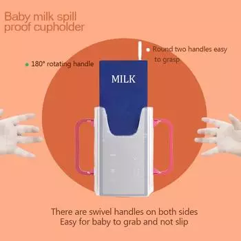 Набор чашек для молока, устойчивых к ожогам и сдавливанию, детский держатель для стакана с молоком, усиленный держатель для стакана с молоком, детский держатель для стакана с защитой от защемления синий