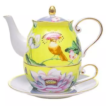 Набор чашек и тарелок для ребенка и матери, на одну персону, одна чашка для заваривания чая, керамический набор для послеобеденного чая