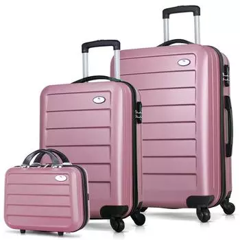 Набор чемоданов My Valice Ruby Abs из 3 предметов (Макияж + салон + средний размер)