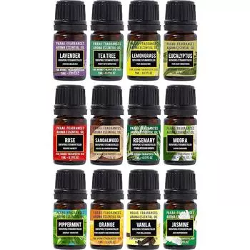 Набор чистых, натуральных и органических эфирных масел Parag Fragrances (Чистый 12 в 1) Pure 12 in 1