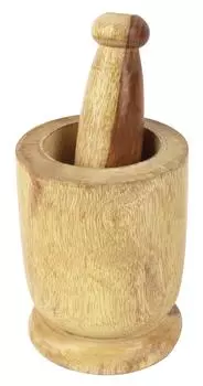 Набор деревянной ступки и пестика IBA Indianbeautifulart - Измельчитель таблеток - Мельница для специй - Чаша для трав - Песто бежевый