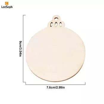 Набор деревянных дощечек 3,5 дюйма, деревянные самодельные рождественские украшения, незаконченные предварительно просверленные деревянные круги со шпагатом, веревкой, подвесные украшения 2mm