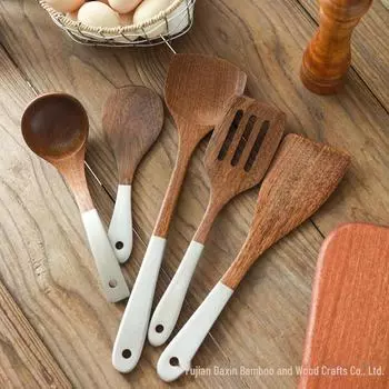 Набор деревянных лопаток с длинной ручкой и антипригарным покрытием с рисунком куриных крылышек Small rice shovel 22.5*7.5cm