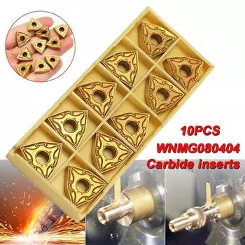 Набор держателей токарного инструмента диаметром 20 мм MWLNR2020K08 + 10 твердосплавных пластин WNMG0804 + 2 гаечных ключа