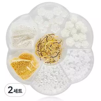 Набор деталей для ногтей May Brown Flower Ball Charm Mix, набор из 7 предметов, 2 набора, разные цвета