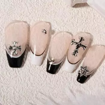 Набор деталей для ногтей Quardi Retro Cross, 50 шт., 1 шт., Серебряный