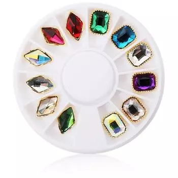 Набор деталей из камней для ногтей May Brown Capstone Diamond M02192, разные цвета, 1 комплект