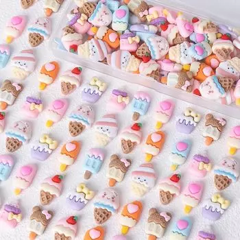 набор деталей из смолы для декора [мороженое/бесплатные DIY/различные мотивы] аксессуары детали милый персонаж материал для декора бусины кнут детали для декора детали из смолы кабошон из смолы