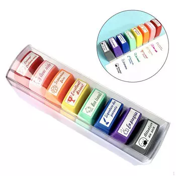 Набор детских марок из 8 шт., разные марки, подарок на день рождения, декоративные самочернила, набор штампов, для дома