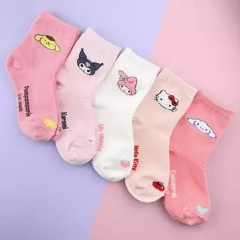 Набор детских носков Sanrio Medium из 5 пар SAN-16, популярный персонаж в Корее