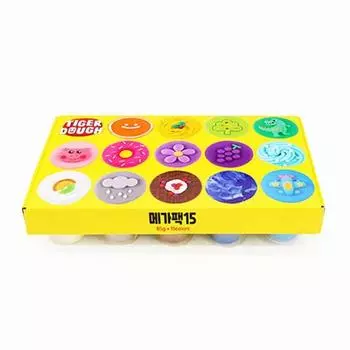 Набор детской глины Tiger Dough Mega Pack, 15 цветов, смешанные цвета, 85 г, корейские игрушки