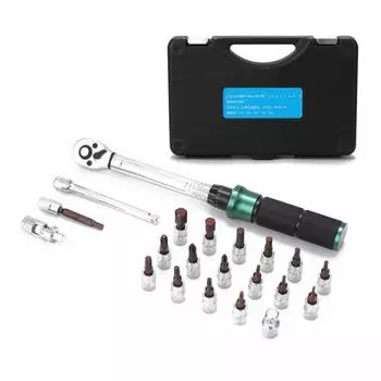 Набор динамометрических ключей с приводом 1/4 2-24 Н.м, точный двойной шкалой, торцевой ключ для горного велосипеда, набор инструментов для ремонта храповика для велосипеда, мотоцикла