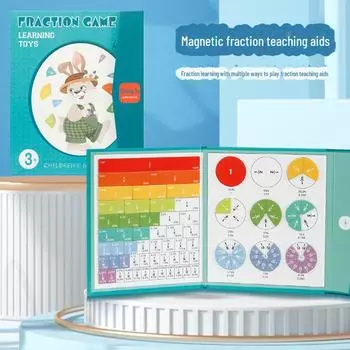 Набор дисков с магнитными дробями для математики 3-го класса: Обучает сложению, вычитанию, умножению и делению null