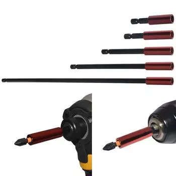 Набор длинных магнитных отверток с шестигранным хвостовиком 1/4 дюйма, удлинительная дрель, переходная втулка, отвертка, стержни для отверток 6CM