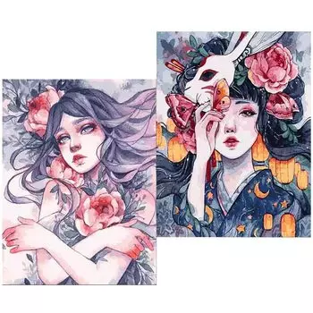 Набор для алмазного искусства для девочек, набор для алмазного искусства из 2 предметов, набор для алмазного искусства для начинающих, набор для алмазного искусства из бисера 5D, набор для рисования вручную, набор для украшения алмазной живописью