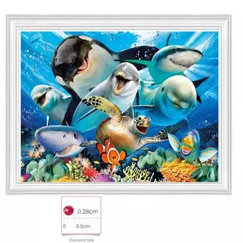 Набор для алмазной вышивки 1 цвет AB бисер Море полностью бусины цветов Доставка Полный комплект для алмазной вышивки Алмазное искусство для начинающих Алмазная вышивка TA-BOX [размер A3] (Круглый)]