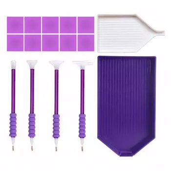 Набор для алмазной вышивки 5D своими руками из 16 предметов, включая ручку, коробку для хранения, клей, пластиковый лоток — идеально подходит для взрослых, занимающихся самодельным творчеством и рукоделием