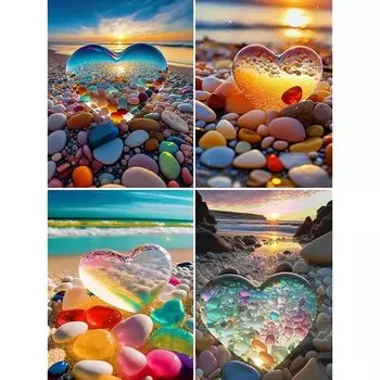 Набор для алмазной вышивки Amyaker, квадратные бусины, набор из 4 алмазных бусин для полной поверхности, набор для рисования, картины ручной работы своими руками, набор для рукоделия, мозаичное искусство, 5D алмаз