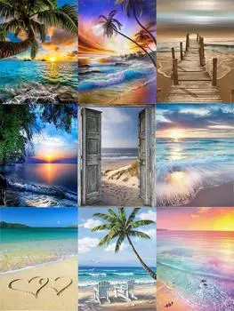 Набор для алмазной живописи 5D Набор для вышивки крестом Ремесла Пейзажная мозаика 3D Подарок с круглым бриллиантом 30X40cm