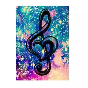 Набор для алмазной живописи, 5D вышивка, набор для рисования драгоценными камнями, музыкальная нота, звездная мозаика, 3D, подарок с круглым бриллиантом Full Round 20x30CM