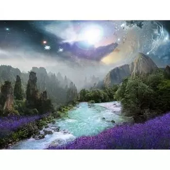 Набор для алмазной живописи Горы и реки 5D DIY Алмазная вышивка Распродажа Лавандовый пейзаж Стразы Полная мозаика Full Round 20x30CM