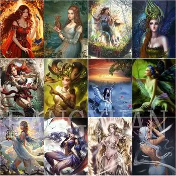 Набор для алмазной живописи Портрет женщины 5D Diy Алмазная вышивка Аниме Игровые фигурки Полные стразы Мозаика Настенные художественные фотографии Full Round 20x30CM