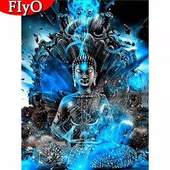 Набор для алмазной живописи Религия Стразы 5D DIY Алмазная вышивка крестиком Будда Полный мозаичный декор для дома Full Round (20X30CM)