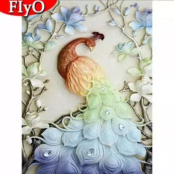 Набор для алмазной живописи животное 5D DIY Алмазная вышивка крестиком Павлин фотографии стразов мозаика домашний декор Full Round (20X30CM)