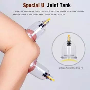 Набор для баночной терапии Китайская медицина Физиотерапия Вакуумные банки Аппарат Профессиональные присоски Массажные банки с трубкой