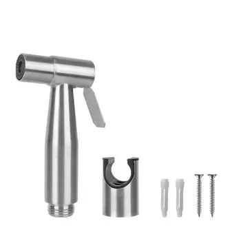Набор для биде с распылителем Для туалетной душевой головки Ручной из нержавеющей стали с самоочисткой Без перфоратора Для ванной комнаты Ручной распылитель для биде White