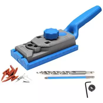 Набор для быстрого наклонного сверления отверстий, приспособление для наклонного сверления отверстий, приспособление для деревообработки, пробойник, локатор со шкалой, инструменты для деревообработки синий