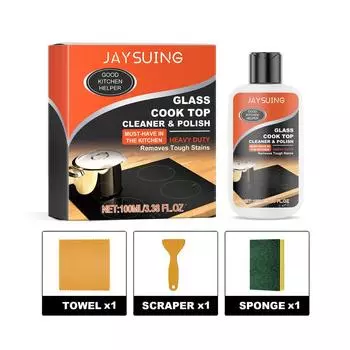 Набор для чистки кухонной плиты Сверхмощное средство для удаления жира с полотенцами и скребком