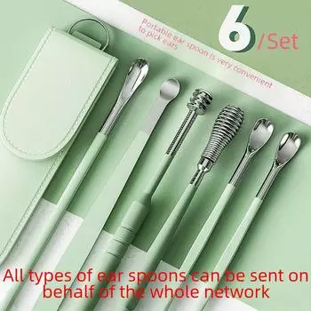 Набор для чистки ушей с инструментами для взрослых и детей в домашних условиях, включает ложку для чистки ушей и инструмент для чистки ушей.