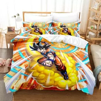 Набор для цифровой печати серии Dragon Ball 3D, набор из трех предметов из полиэфирного химического волокна 90*200