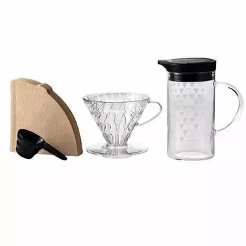 Набор для цветного термоса HARIO V60 Dripper, прозрачный, для чашек и 1–4 шт. VDSS-3012-B чёрный