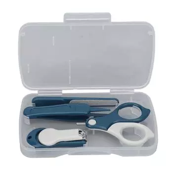 Набор для детского маникюра, милый, безопасный, практичный маникюрный набор для ногтей без заусенцев для дома, для детей ясельного возраста синий
