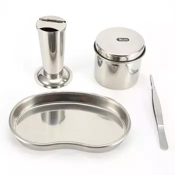 Набор для дезинфекции татуировок, медицинская пластина для дезинфекции из нержавеющей стали, подставка для банки, пинцет M