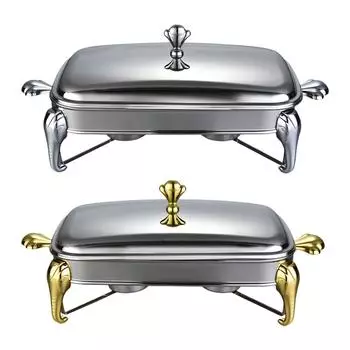 Набор для фуршета, сервировочное блюдо, поднос для еды, сервировочный сервировочный стол, подогреватель для шведского стола 2,9 л для мероприятий, кейтеринговых мероприятий, вечеринок, кухни, свадеб серебряный