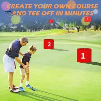 Набор для игры в гольф, портативный, для игры в гольф на заднем дворе, для всех возрастов, легко освоить, лучшая игра на свежем воздухе, для взрослых, детей, семей, парков, пляжей, развлечений 6pcs красный