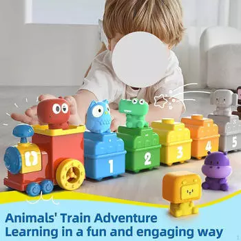 Набор для игры в поезд с животными, игрушки для подсчета и сопоставления, игрушки для раннего обучения, куклы-животные для малышей