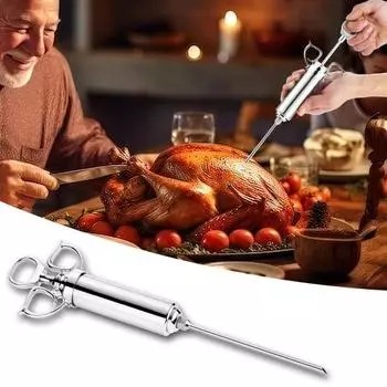 Набор для инъектора для мяса, приправа для маринада с иглами из нержавеющей стали для гриля барбекю, индейки, эргономичный дизайн, приправа для ароматной грудинки мяса
