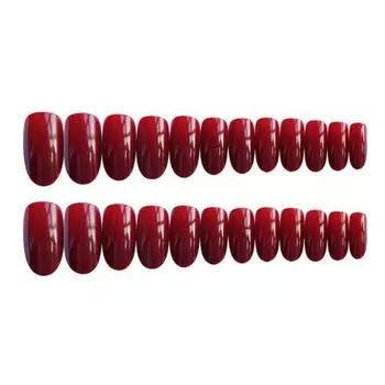 Набор для искусственного маникюра Premium Full Cover Long-Layer Artificial Nail Kit Набор для маникюра с гелем и искусственными ногтями Советы по искусственному маникюру вино красного