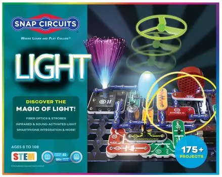 Набор для исследования электроники Snap Circuits LIGHT Exciting STEM Projects Full Color Project Manual Snap Circuits Parts STEM Educational Toys Ages Multi