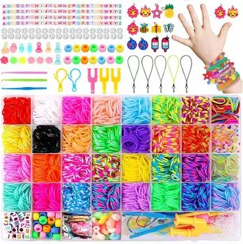Набор для изготовления браслетов Loom, набор для изготовления игрушек, разноцветный радужный браслет из резинок, набор для изготовления браслетов Loom Band, набор для самостоятельного изготовления ожерелья, браслета, аксессуаров ручной работы