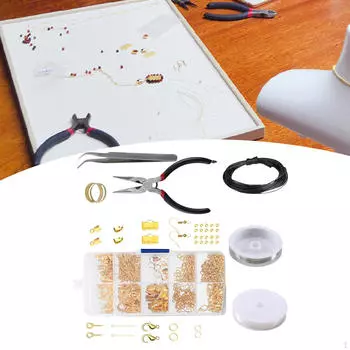 Набор для изготовления сережек, карабины, штифты для головок, открытые соединительные кольца, фурнитура для ювелирных изделий, инструменты для подвесок