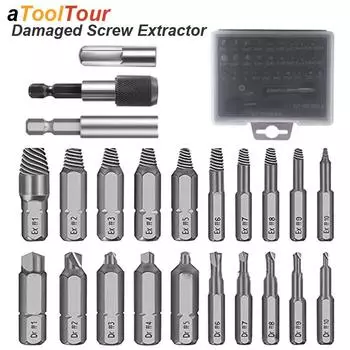 Набор для извлечения поврежденных винтов Инструмент для извлечения Сверло Easy Out Разборка Болт Шпилька Скользящие зубья Разрушить Разобранный Сломанный Извлекатель