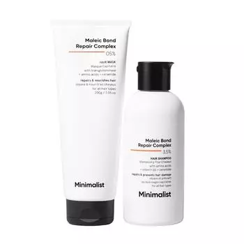 Набор для комплексного восстановления волос с Малеиновой кислотой (200 г + 250 мл), Maleic Bond Repair Complex Mask & Shampoo Duo Set, Minimalist