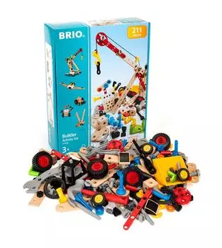 Набор для конструирования BRIO Builder Activity Set [всего 210 деталей] Для детей от 3 лет (Игрушка-инструмент плотника, развивающая игрушка) 34588