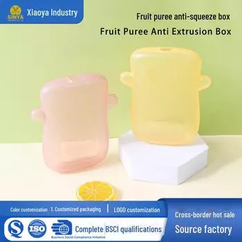 Набор для кормления детским йогуртом и пюре — удобный для детей, конструкция с защитой от сдавливания для младенцев и малышей прозрачный/жёлтый